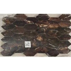 Velsaa Emperador-Daina Mramor - Copper slab black hexagone mosaic